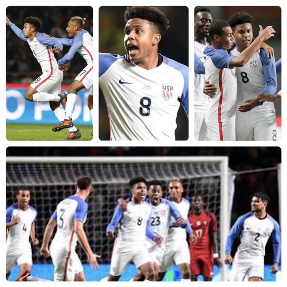 NIKE USA MENS SOCCER NATIONAL TEAM #8 McKENNIE 2017 PLAYER ISSUE LS JERSEY XL